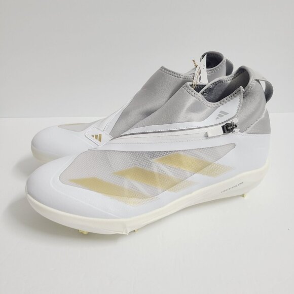 NEW Adidas Adizero Impact+ BSB Baseball Cleats IF8483 Size 13 White Gray main image 6